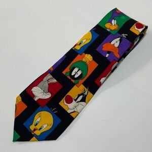 Vintage 100% Silk Looney Tunes Character Tie